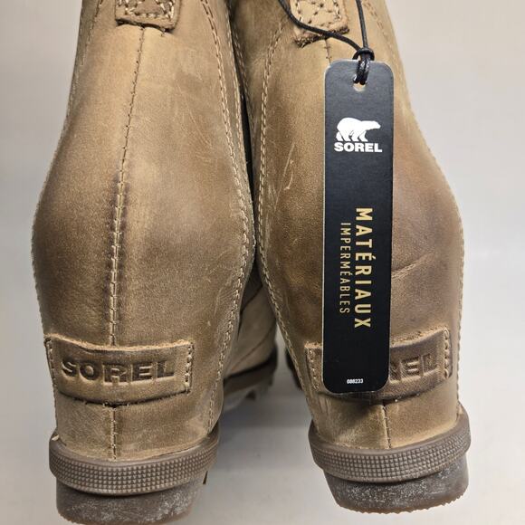 NWT Sorel Joan of Arctic Wedge II Chelsea Boot Brown Tan Lug Sole Waterproof, 8 - Picture 5 of 8